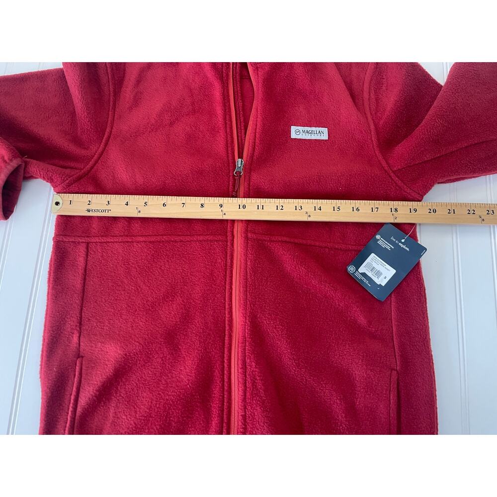 NWT Magellan Outerwear Fleece Full Zip Jacket Red Dahlia Outdoors Mens Small - Picture 5 of 8